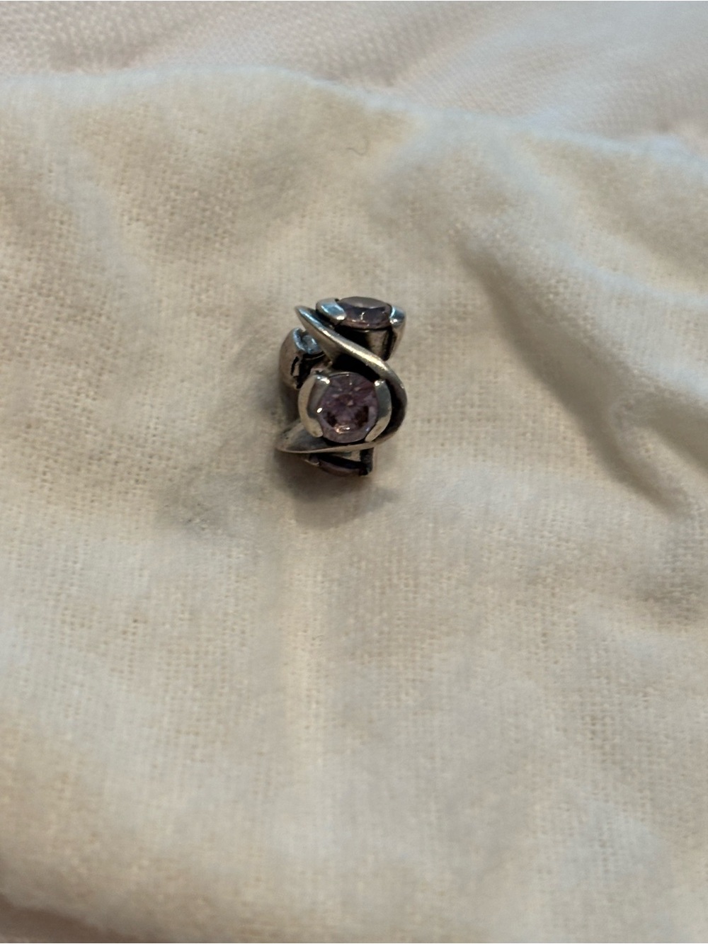 Chamilia Sterling Silver Pink Stone Charm Bead